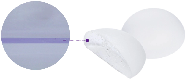 Motiva Korean breast augmentation implant's special blue seal technology.