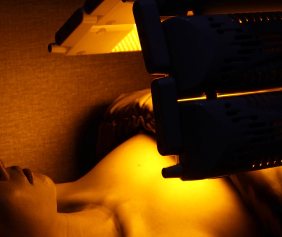Surgery after care with Smart-Lux light therapy to promote healing and skin recovery.