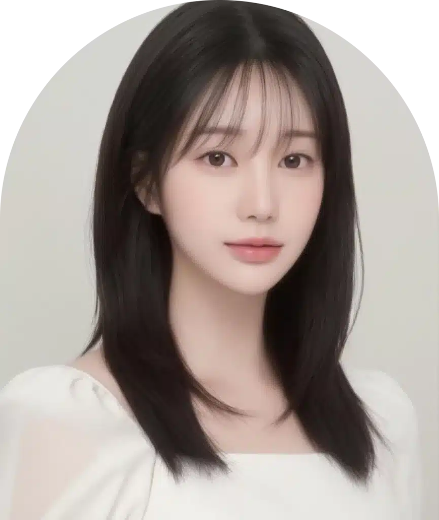 Female after with straight nose after correcting deviated septum.