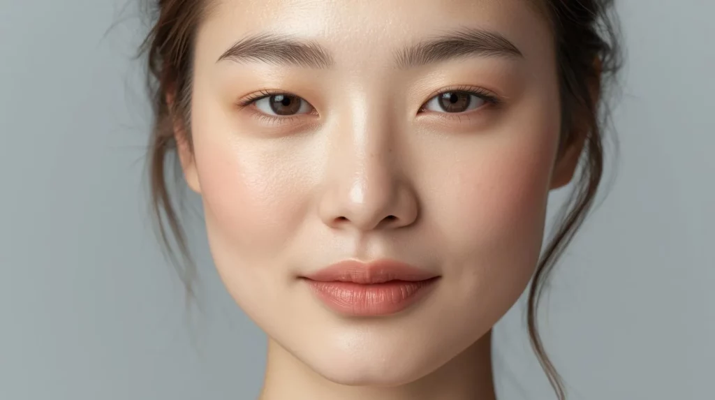 Close-up portrait of a woman with smooth, glowing skin, illustrating natural results often compared in Juvelook vs Rejuran treatments.