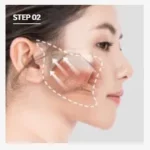 Anatomical illustration showing the lifting mechanism in a mini facelift. The diagram compares tension with and without fiber tissue disconnection, demonstrating how releasing connective fibers enhances the lifting effect and skin tightening.