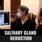 Salivary Gland Reduction at Mine Clinic Plastic Surgery & Dermatology in Seoul — board-certified surgeon performing ultrasound-guided consultation.