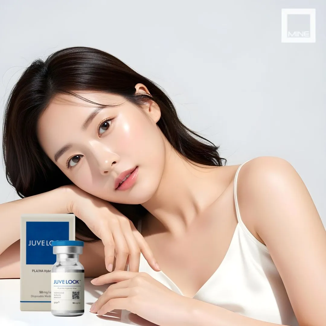 Juvelook Volume product vial with PDLLA+HA formula — collagen biostimulator for cheek volume restoration