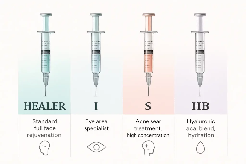 Rejuran Healer Types: Complete Comparison of Healer, I, S & HB