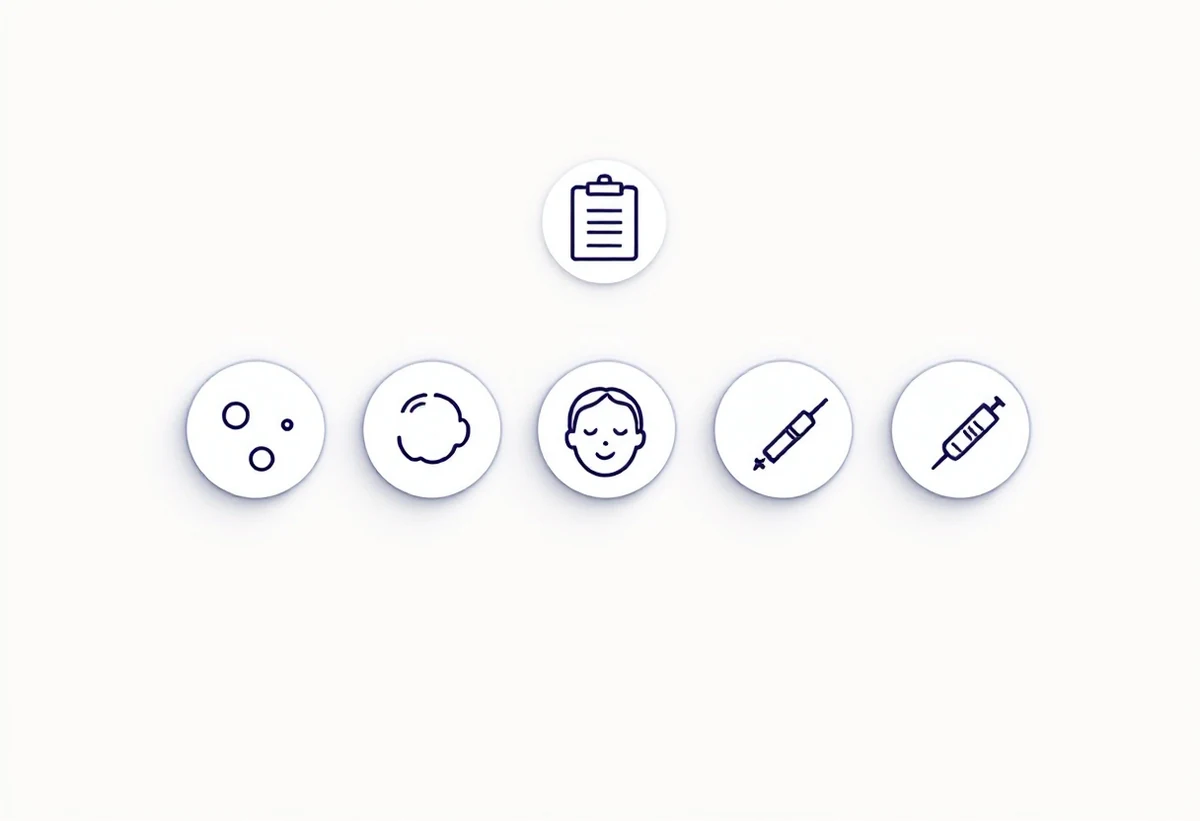 Xeomin side effects and board-certified specialist consultation icons