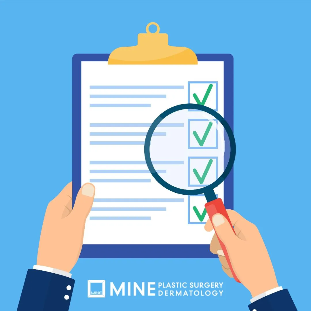 Checklist for comparing neck wrinkle treatments by effectiveness and recovery
