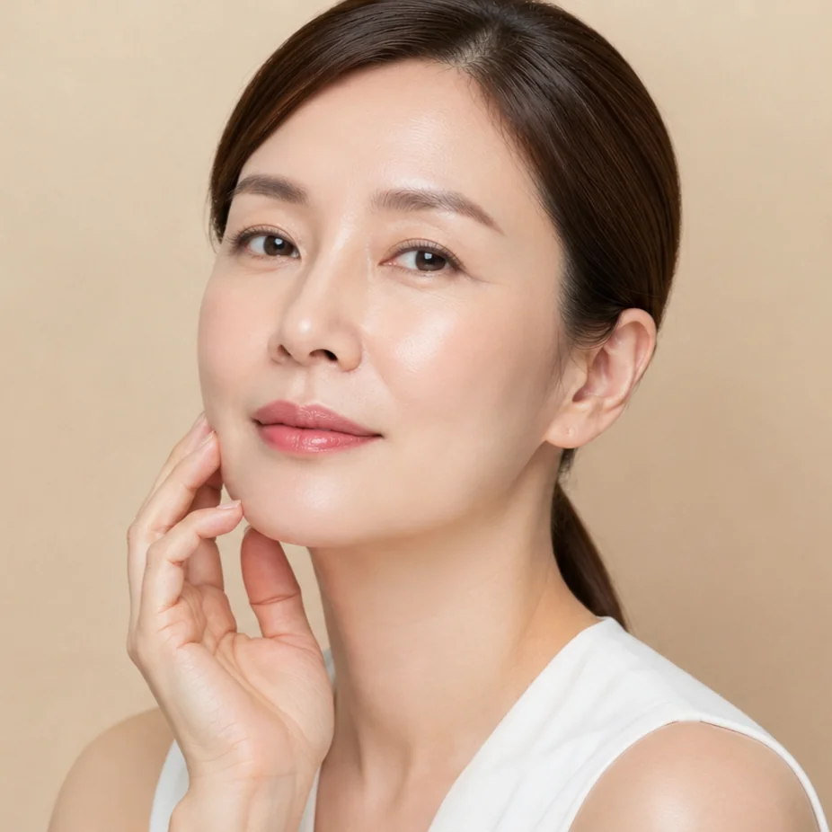 Woman in her fifties checking a firm jawline, illustrating what facelift cost in Korea actually pays for