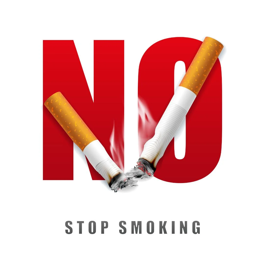 Reminder to stop smoking before double chin surgery to support wound healing